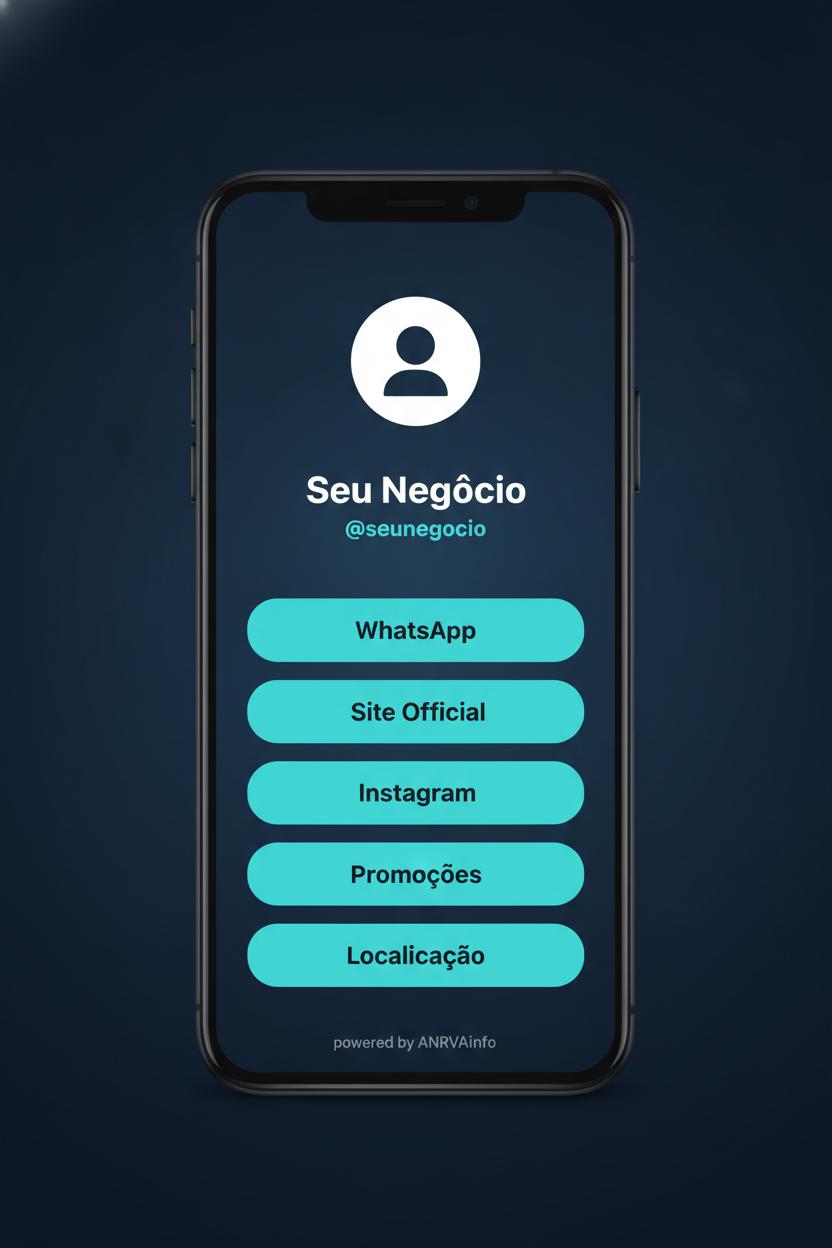 Mockup de pagina LinkBio personalizada no celular